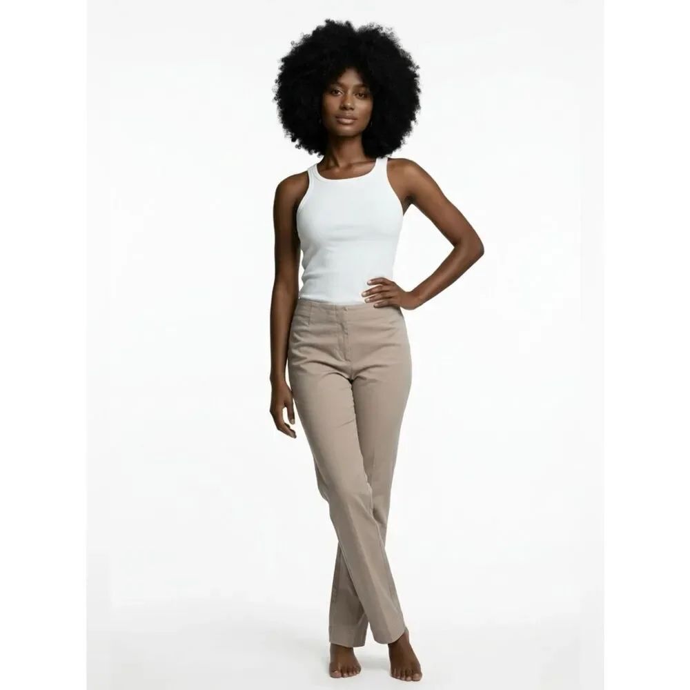 LAFAYETTE 148 | Flat Front Zip Ankle Pants Tan Women’s Size 2